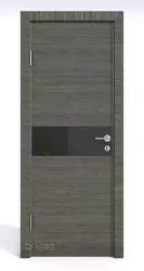 Дверь межкомнатная DO-509 Ольха темная/стекло Черное