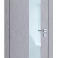 Дверь межкомнатная DO-504 Металлик/стекло Белое