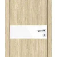Дверь межкомнатная DO-509 Дуб светлый/стекло Белое