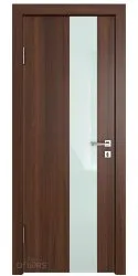 ШИ дверь DO-604 Орех тисненый/стекло Белое