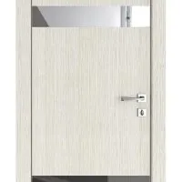 Дверь межкомнатная DO-502 Белая лиственница/Зеркало