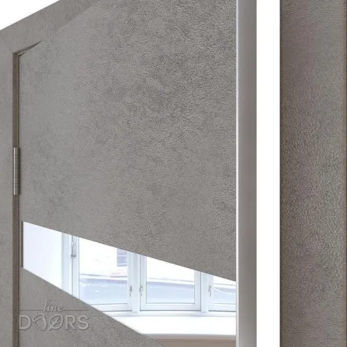 ШИ дверь DO-602 Бетон светлый/Зеркало