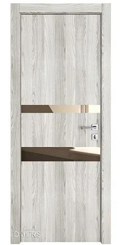 Дверь межкомнатная DO-512 Айс/зеркало Бронза