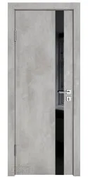 Дверь межкомнатная DO-507 Бетон светлый/стекло Черное