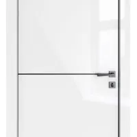 Дверь межкомнатная DG-522 Белый глянец/молдинг черный