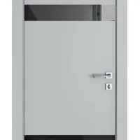 Дверь межкомнатная DO-502 Силк маус/стекло Черное