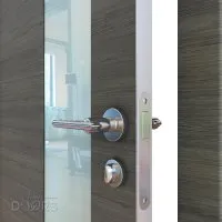 Дверь межкомнатная DO-504 Ольха темная/стекло Белое