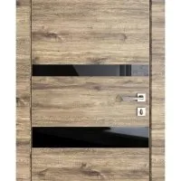 Дверь межкомнатная DO-512 Лофт светлый/стекло Черное