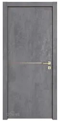 Дверь межкомнатная DG-522 Бетон темный/молдинг золотой