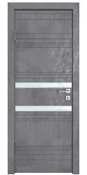 Дверь межкомнатная DO-515 Бетон темный/стекло Белое