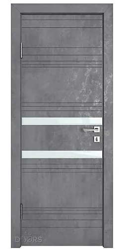 Дверь межкомнатная DO-515 Бетон темный/стекло Белое
