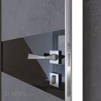 ШИ дверь DO-609 Бетон темный/стекло Черное