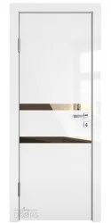 Дверь межкомнатная DO-513 Белый глянец/зеркало Бронза