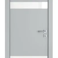 Дверь межкомнатная DO-502 Силк маус/стекло Белое