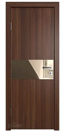 ШИ дверь DO-601 Орех тисненый/зеркало Бронза