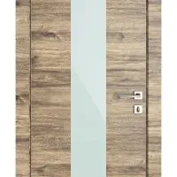 Дверь межкомнатная DO-510 Лофт светлый/стекло Белое