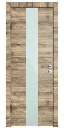Дверь межкомнатная DO-510 Лофт светлый/стекло Белое