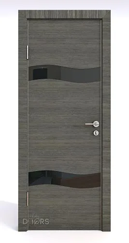ШИ дверь DO-603 Ольха темная/стекло Черное