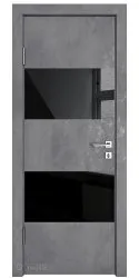 Дверь межкомнатная DO-508 Бетон темный/стекло Черное