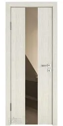 Дверь межкомнатная DO-510 Белая лиственница/зеркало Бронза