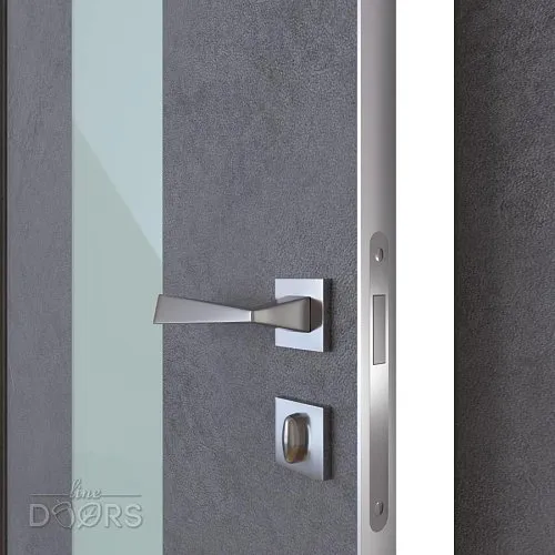 Дверь межкомнатная DO-510 Бетон темный/стекло Белое