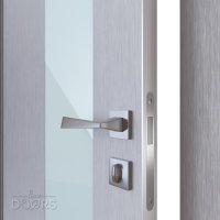 ШИ дверь DO-604 Металлик/стекло Белое