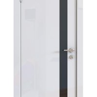 Дверь межкомнатная DO-507 Белый глянец/стекло Черное