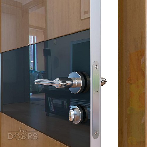 Дверь межкомнатная DO-501 Анегри темный/стекло Черное