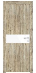 ШИ дверь DO-609 Рустик натуральный/стекло Белое