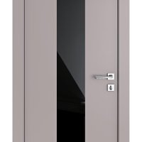 Дверь межкомнатная DO-510 Серый бархат/стекло Черное