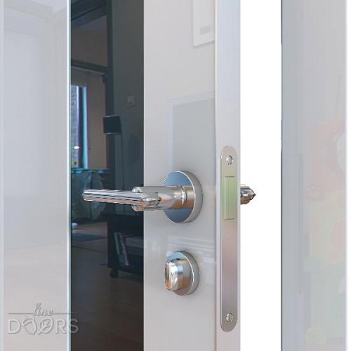 ШИ дверь DO-604 Белый глянец/стекло Черное