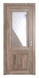 Дверь межкомнатная DO-PG2 Орех седой светлый/Зеркало ромб фацет