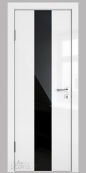 Дверь межкомнатная DO-510 Белый глянец/стекло Черное