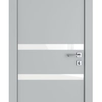 Дверь межкомнатная DO-513 Силк маус/стекло Белое