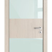 Дверь межкомнатная DO-508 Ясень капучино/стекло Белое
