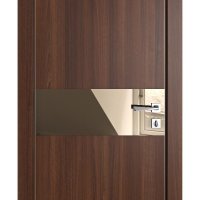 ШИ дверь DO-609 Орех тисненый/зеркало Бронза