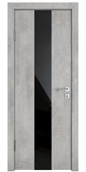 ШИ дверь DO-610 Бетон светлый/стекло Черное
