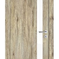 ШИ дверь DO-607 Рустик натуральный/стекло Белое