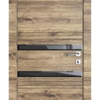 Дверь межкомнатная DO-515 Лофт светлый/стекло Черное