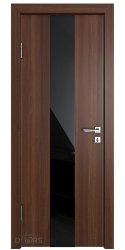 ШИ дверь DO-610 Орех тисненый/стекло Черное