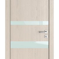 ШИ дверь DO-612 Ясень капучино/стекло Белое