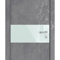 Дверь межкомнатная DO-501 Бетон темный/стекло Белое