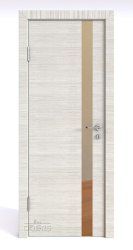 Дверь межкомнатная DO-507 Ива светлая/зеркало Бронза