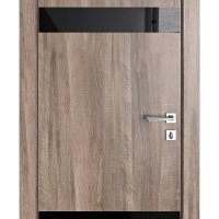 ШИ дверь DO-602 Орех седой светлый/стекло Черное