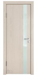 ШИ дверь DO-607 Ясень капучино/стекло Белое