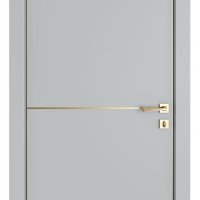 Дверь межкомнатная DG-522 Силк маус/молдинг золотой