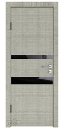 ШИ дверь DO-612 Серый дуб/стекло Черное
