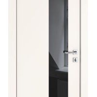 Дверь межкомнатная DO-504 Сливки/стекло Черное