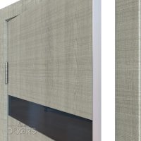 Дверь межкомнатная DO-502 Серый дуб/стекло Черное