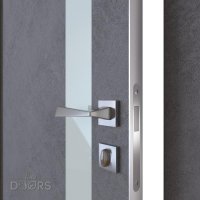 ШИ дверь DO-607 Бетон темный/стекло Белое